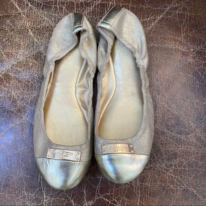 COACH gold ballerina flat shoes 7.5